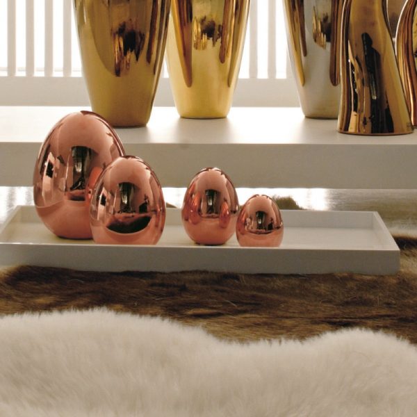 Uovo in ceramica smaltata lucida Adriani e Rossi - Complemento d'arredo Ceramica